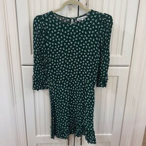 Reformation Doutzen Floral Print Mini Dress in Chive Size 8